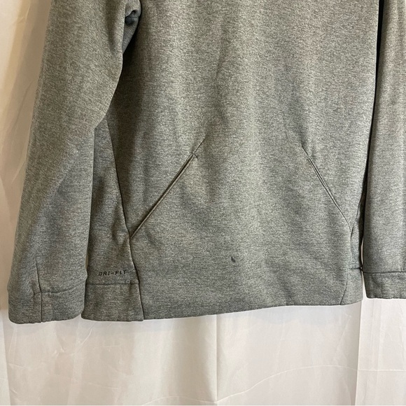 NIKE DRI FIT Men’s Gray Hoodie Hand Muff Size Small - Picture 3 of 11